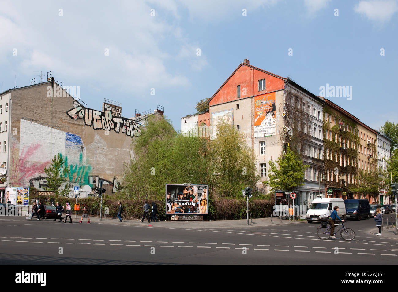 Quartiere Kreuzberg di Berlino oranienstrasse, Germania Foto Stock