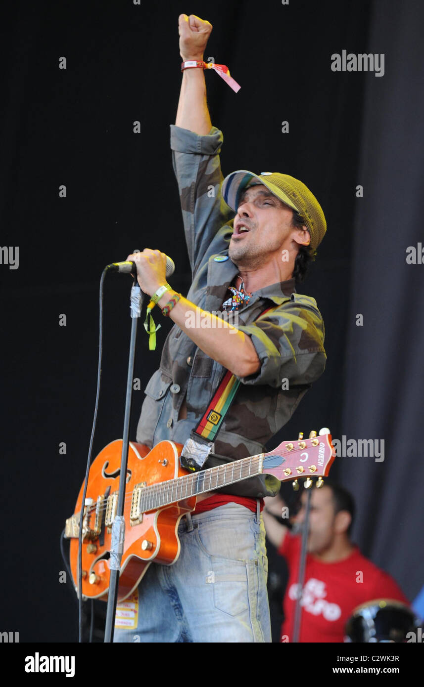 Manu Chao suona al festival di Glastonbury 2008- giorno due Somerset, Inghilterra - 28.06.08 Foto Stock