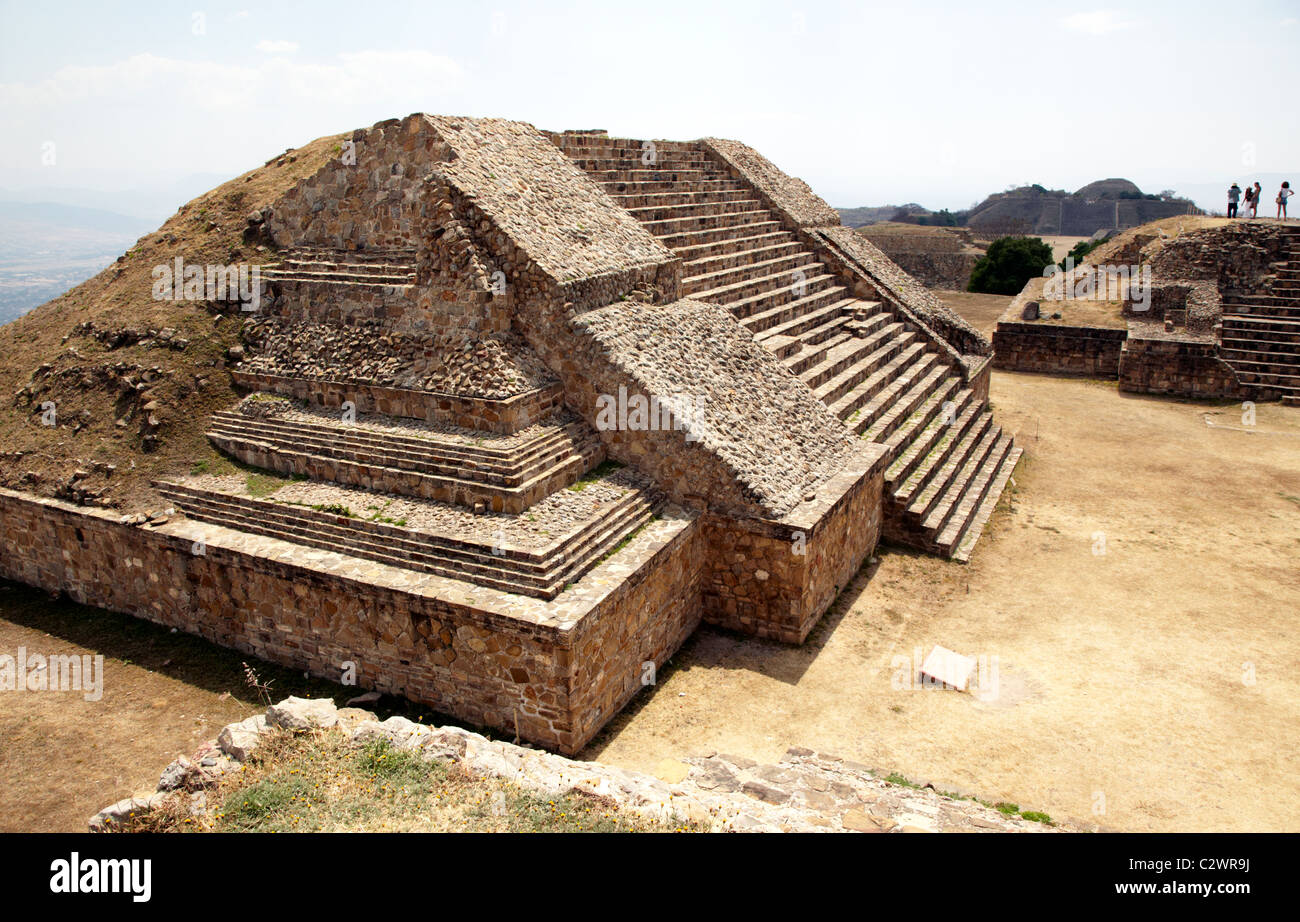 Antica Piramide Monte Alban rovine dello Stato di Oaxaca Messico Foto Stock