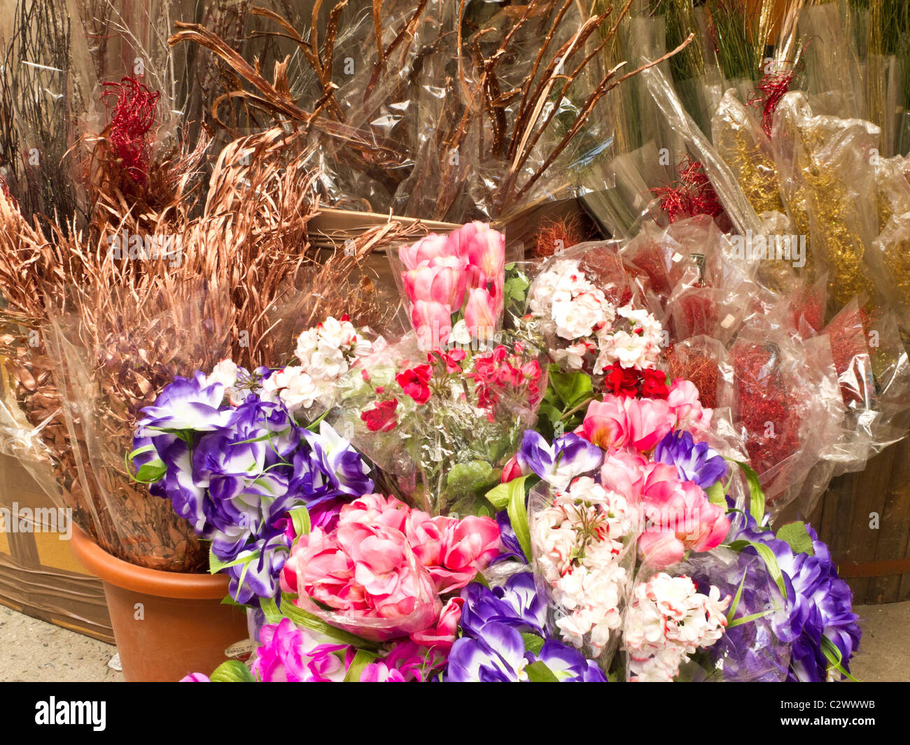 Flower District, W 28th Street, New York Foto Stock