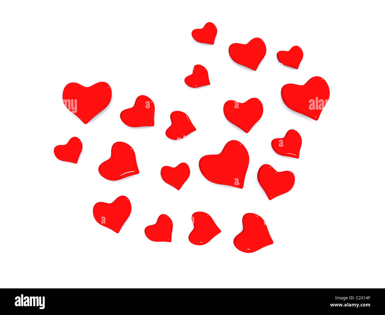 Molti cuori come un grande cuore. 3d per San Valentino Foto stock - Alamy