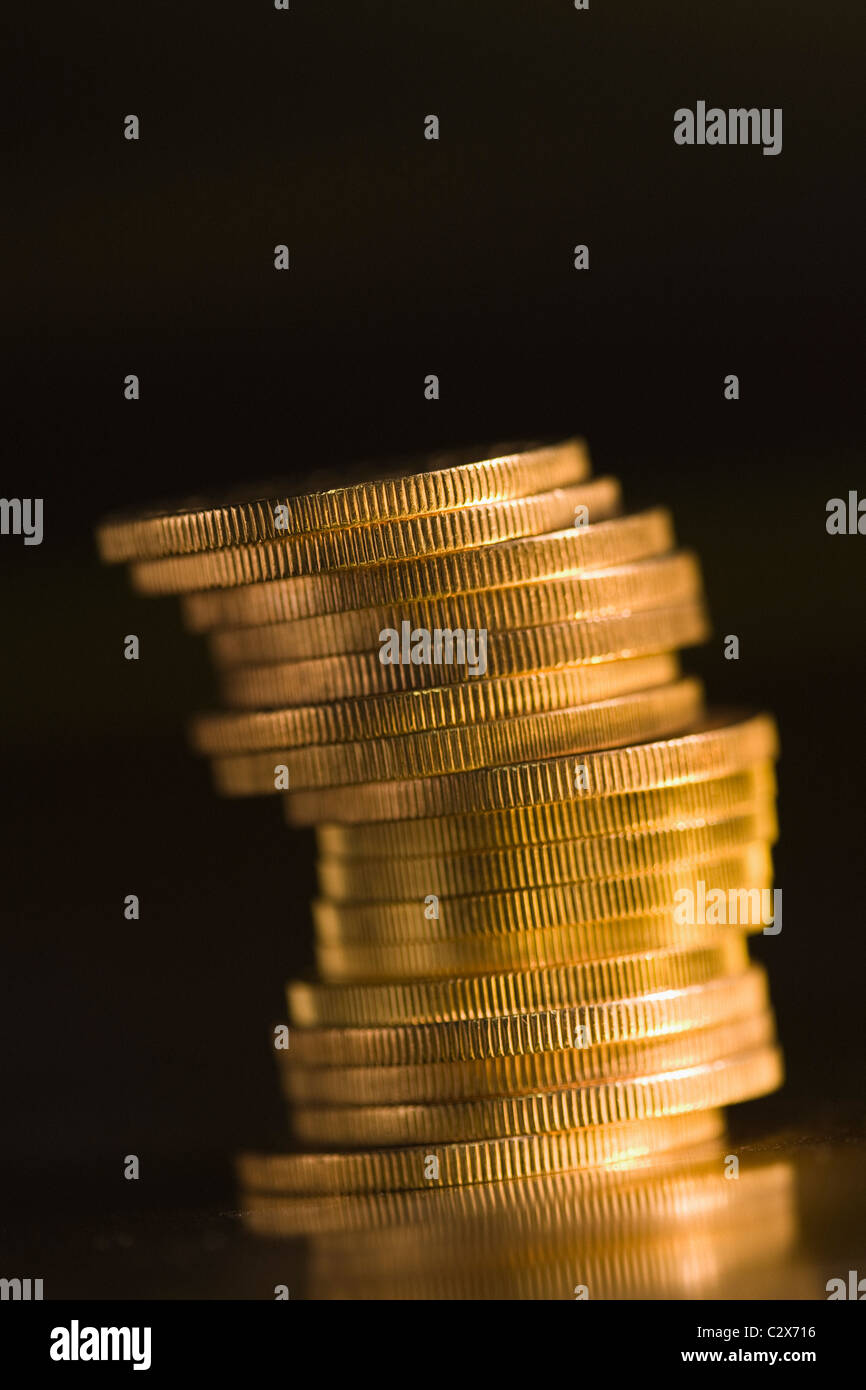 Monete d'oro Foto Stock
