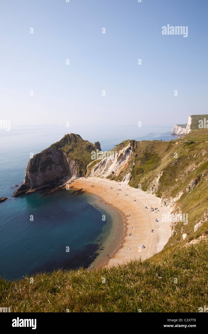 Uomo di guerra Bay beach, porta di Durdle, Dorset. Foto Stock