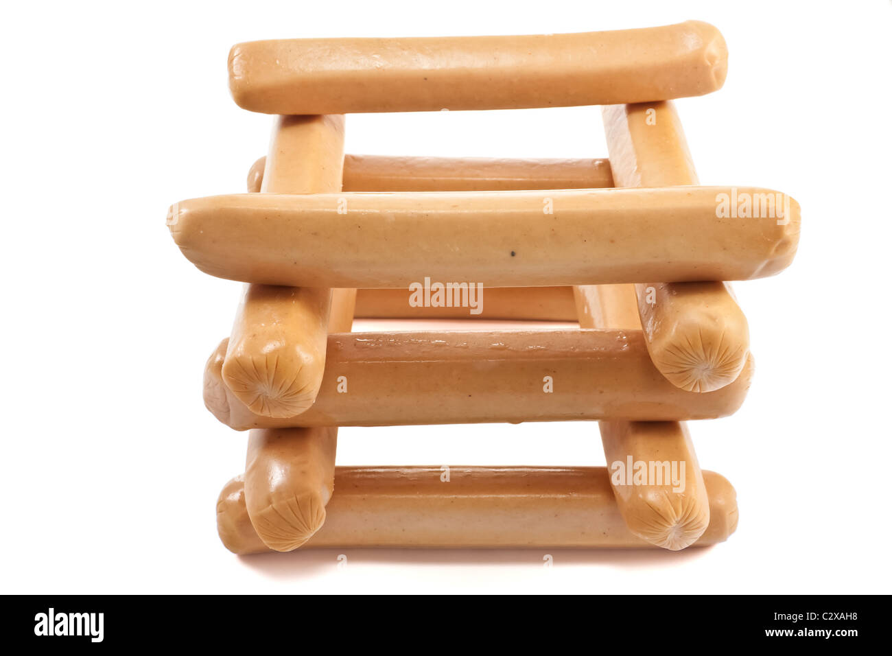 Foto di alcune salsicce formando una casa Foto Stock