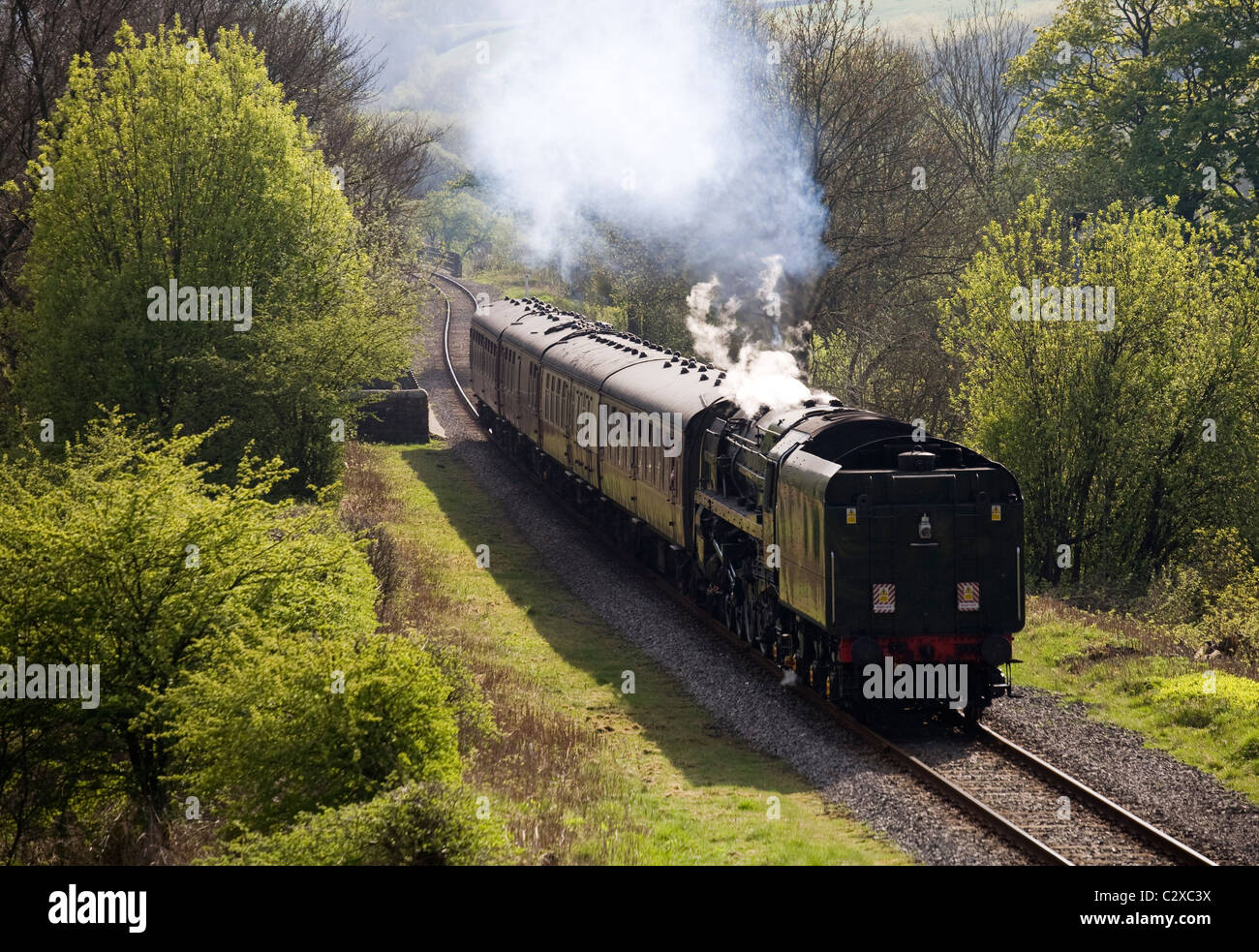 BR Classe Standard 8P [71.000] _il duca di Gloucester a Edenfield, East Lancs ferroviarie, Lancashire, Regno Unito Foto Stock