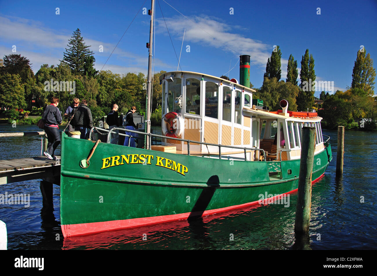 'Ernest Kemp' steamboat storico, Boat Harbour Marina, Lago Taupo, Taupo, regione di Waikato, Isola del nord, Nuova Zelanda Foto Stock