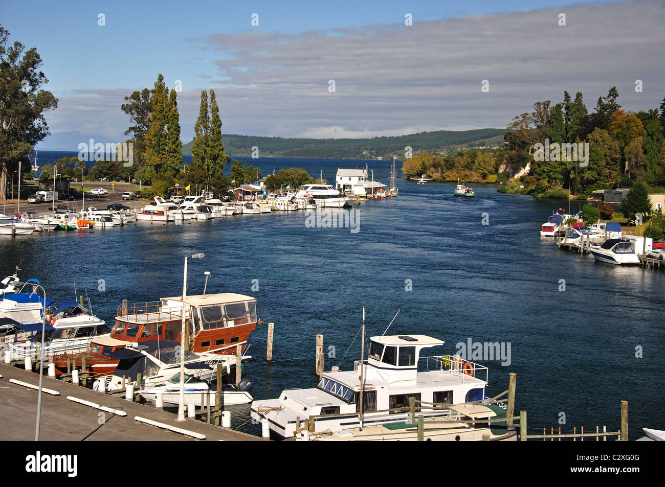 Boat Harbour Marina, Lago Taupo, Taupo, regione di Waikato, Isola del nord, Nuova Zelanda Foto Stock