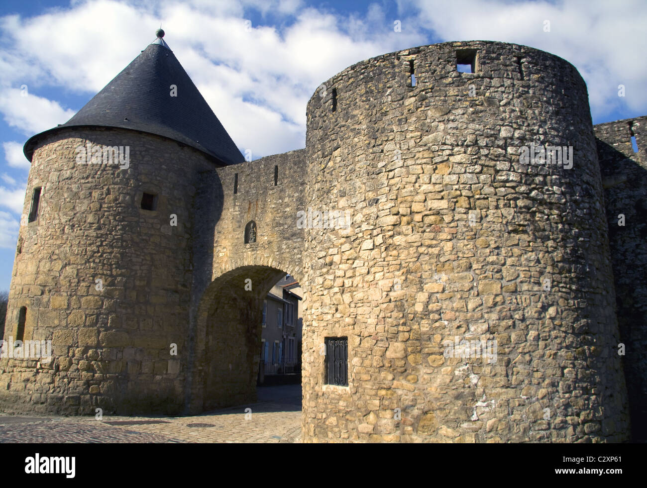 Porte de Sierck, Rodemack, Lorena, Francia Foto Stock