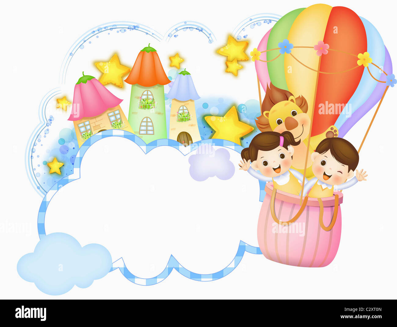 Happy amici in kindergarten Foto Stock