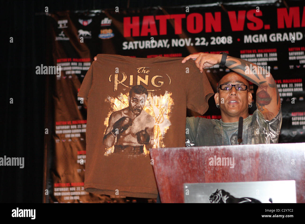 Tom Atencio proprietario di afflizione Paulie Malignaggi vs Ricky Hatton conferenza stampa presso la MGM Hotel e Casino. La lotta prende Foto Stock