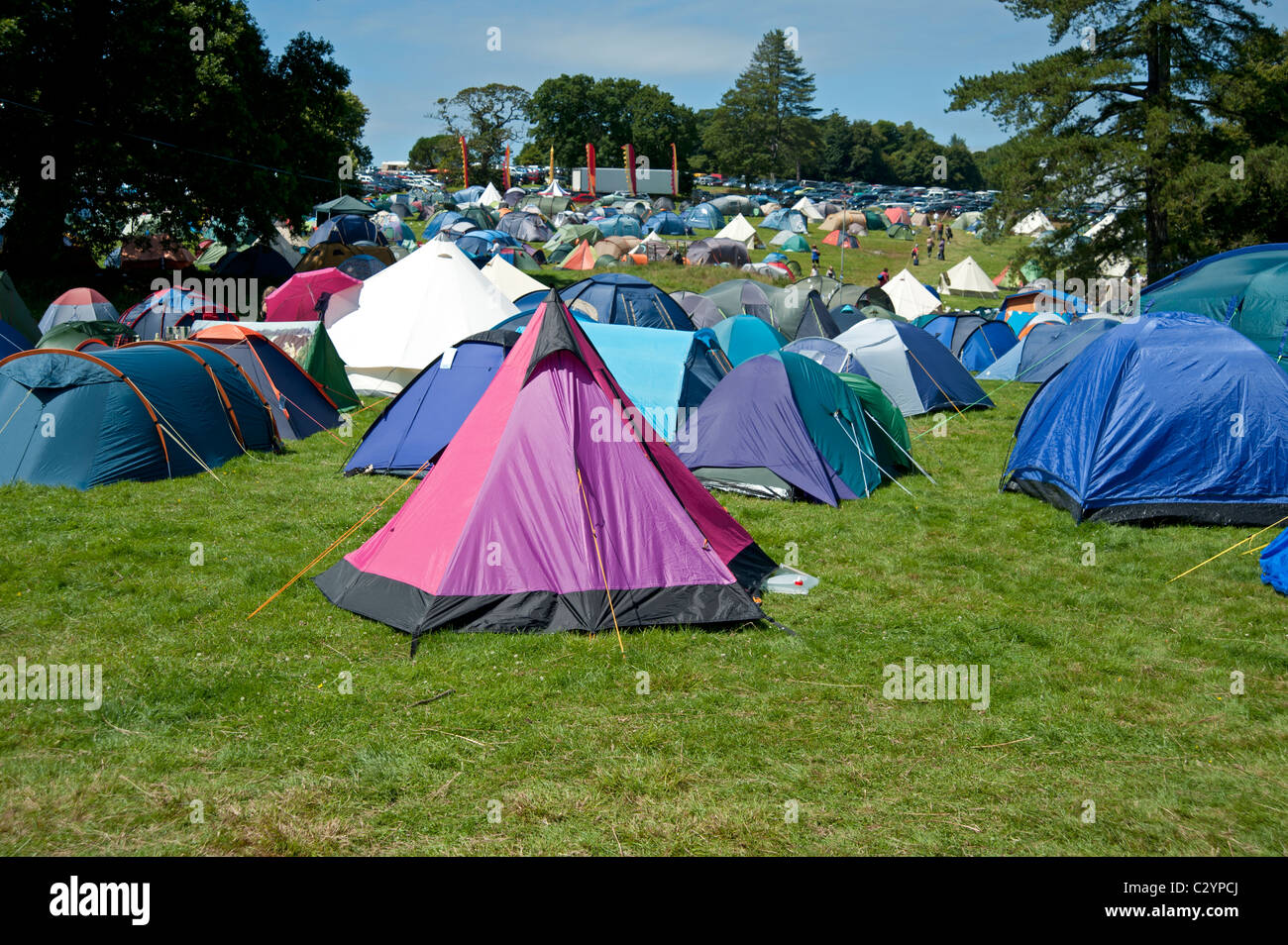 Tende al porto Eliot Festival Letterario San tedeschi Cornwall Regno Unito Foto Stock