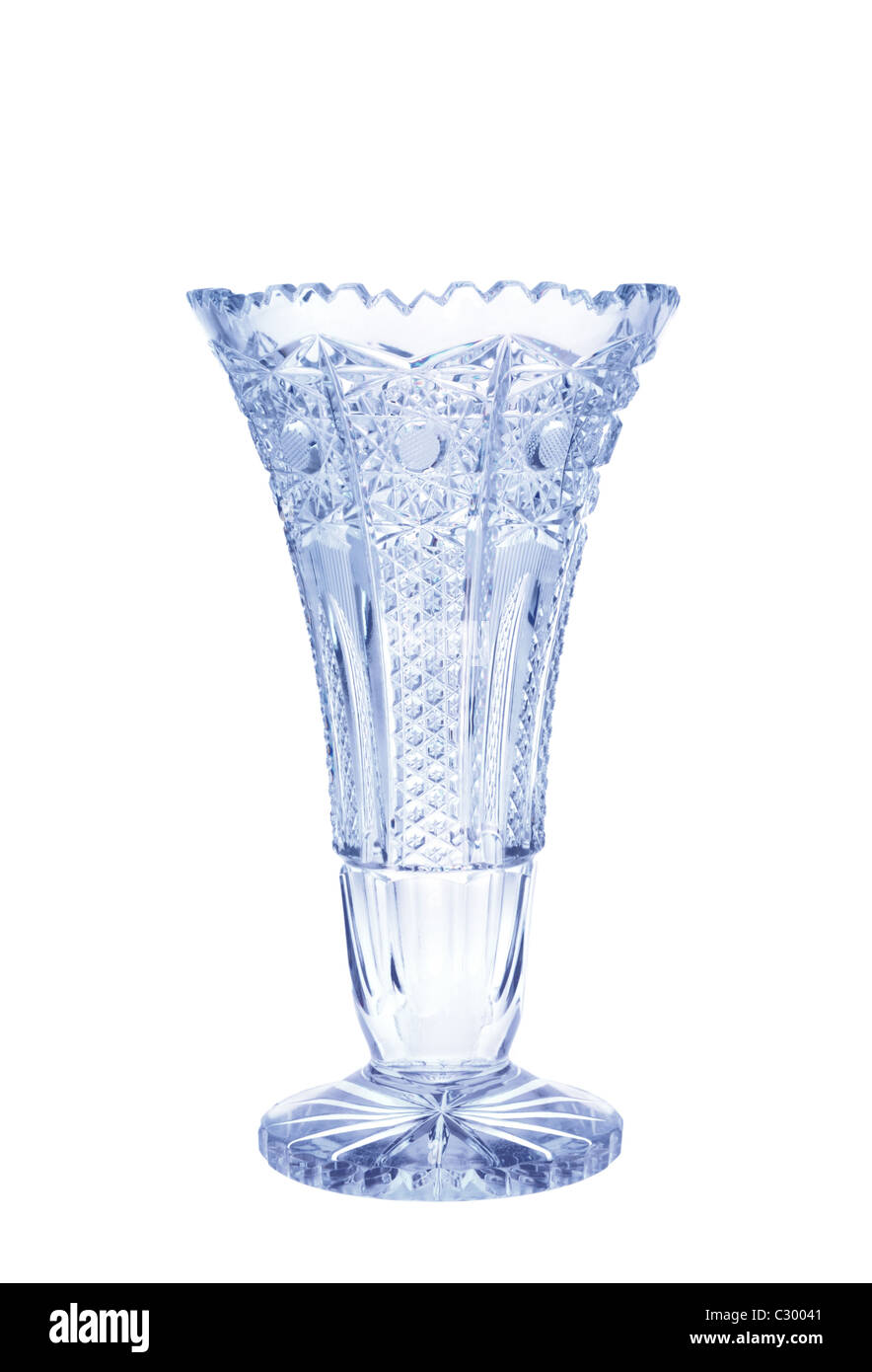 Vaso antico - tagliare vetro - isolato su sfondo bianco Foto Stock