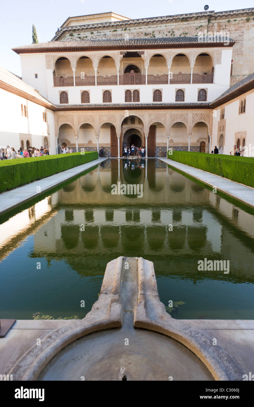 Paesaggio di Alhambra Palace il Patio de Arrayanes (Corte dei Mirti) Foto Stock