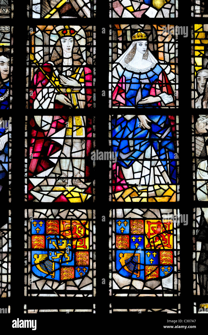 Delft, Paesi Bassi. Niewe Kerk ("Nuova Chiesa" - 1396-1496, gotico) vetrata Foto Stock