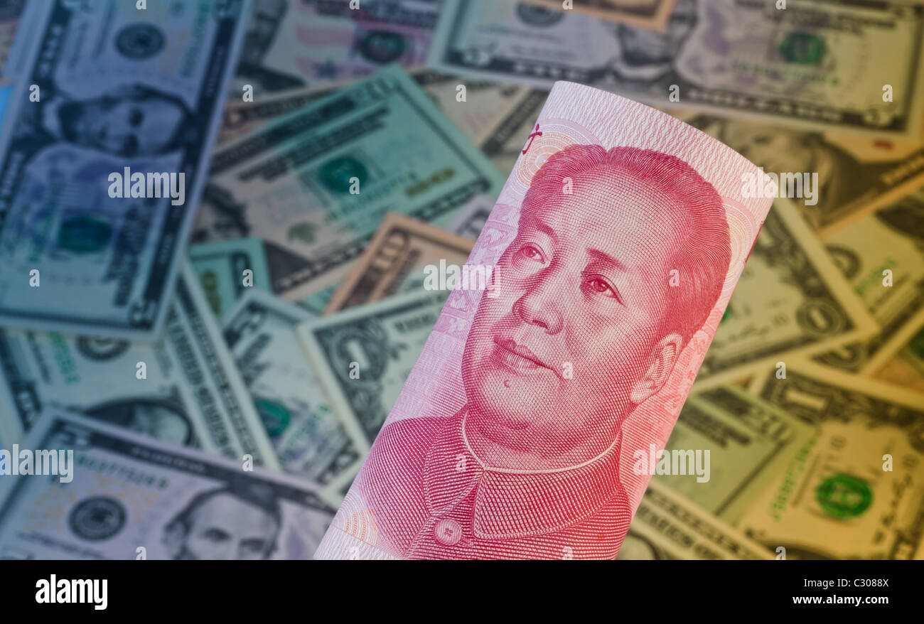 China Business yuan e dollaro Foto Stock
