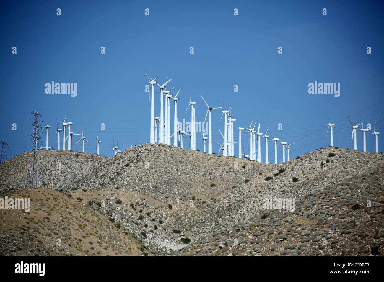 Wind Farm vicino a Palm Springs California Foto Stock