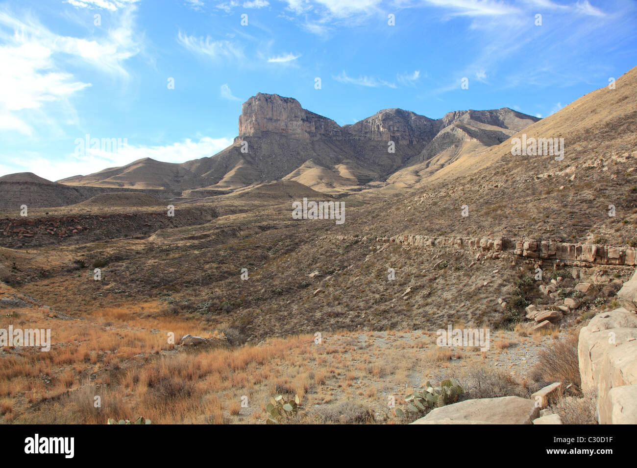 Vista delle Montagne Guadalupe ad ovest del Texas Foto Stock