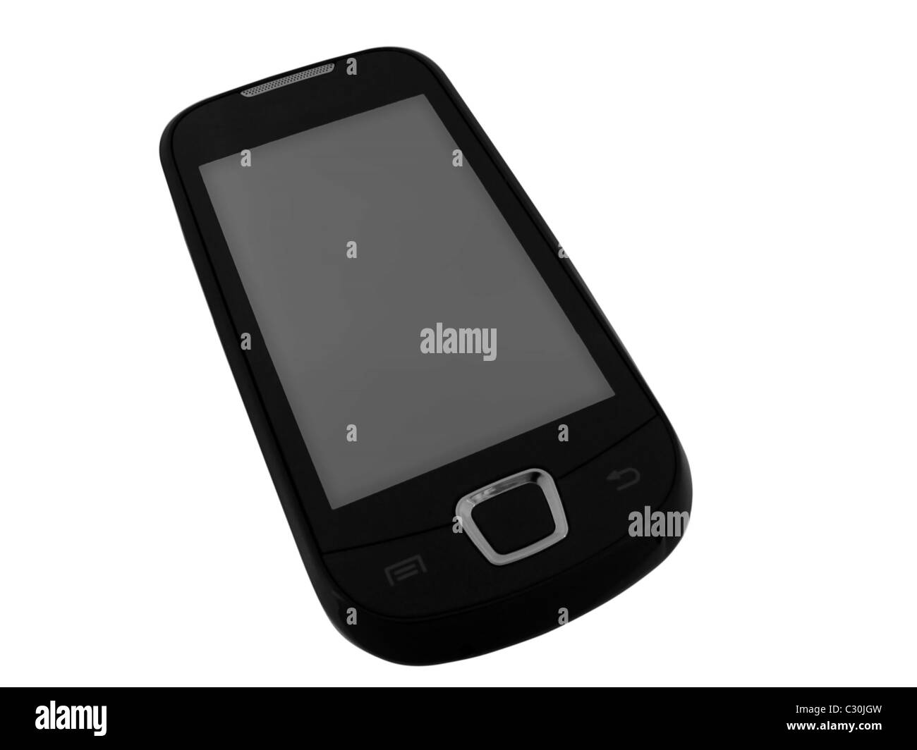 Sensibile al tocco il telefono mobile isolato su bianco Foto Stock