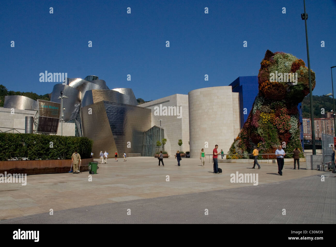 Jeff Koons fiore cucciolo fuori Museo Guggenheim Bilbao Foto Stock
