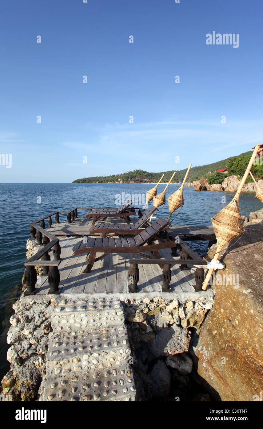 Ao Haad Son Resort sulla costa nord-ovest. Ko Phangan, Surat Thani, Thailandia, Sud-est asiatico, in Asia Foto Stock