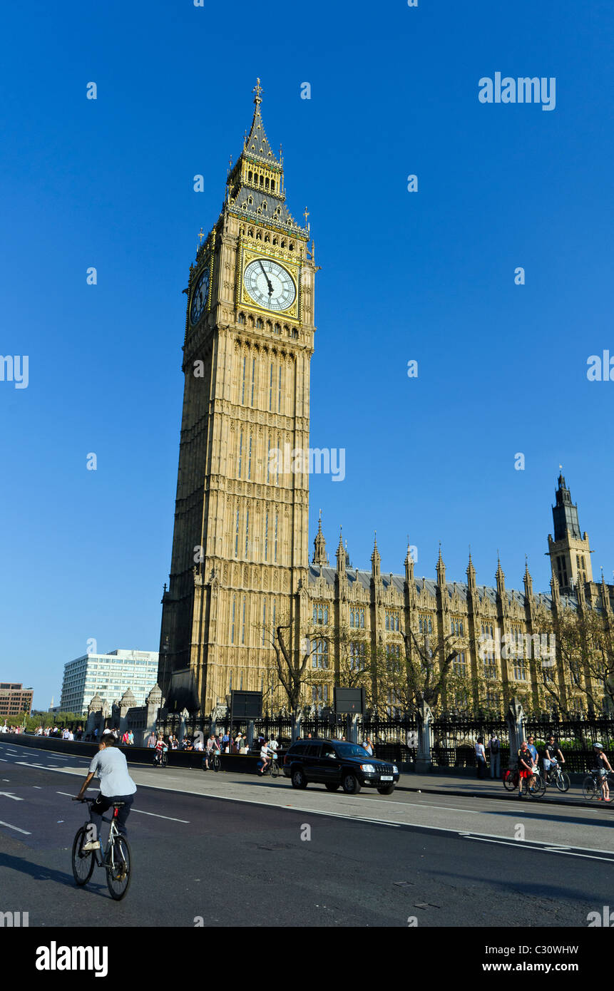 Il Parlamento con il Big Ben orologio, Londra, Regno Unito, Foto Stock