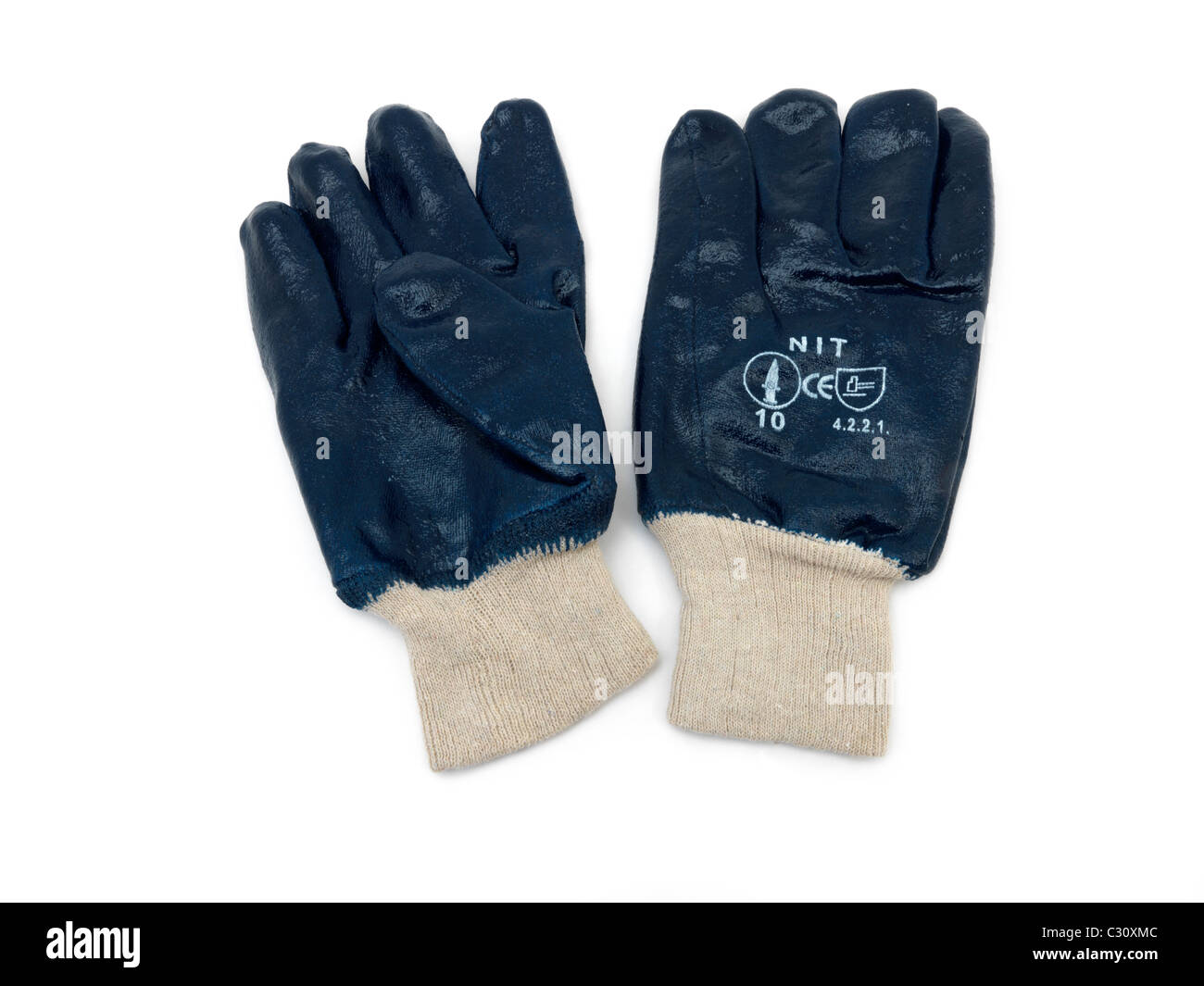 Guanti Protettivi In Nitrile Blu Con Polsino Di Sicurezza - Modello Completamente Immerso, Antigraffio E Chimico