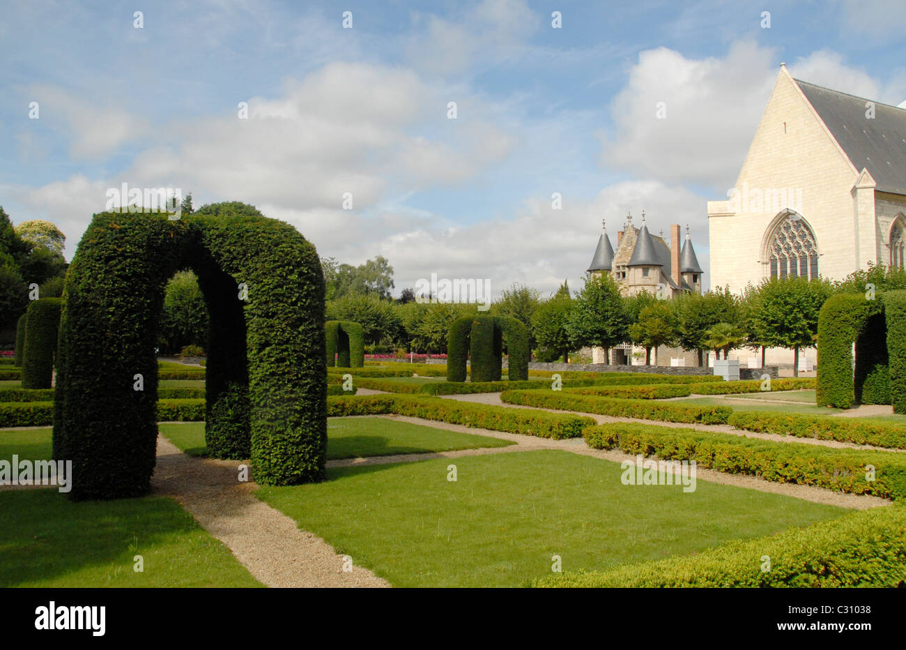 Il castello château d'Angers nel patrimonio mondiale UNESCO area del francese la Valle della Loira è stato reso famoso dal buon re René. Foto Stock