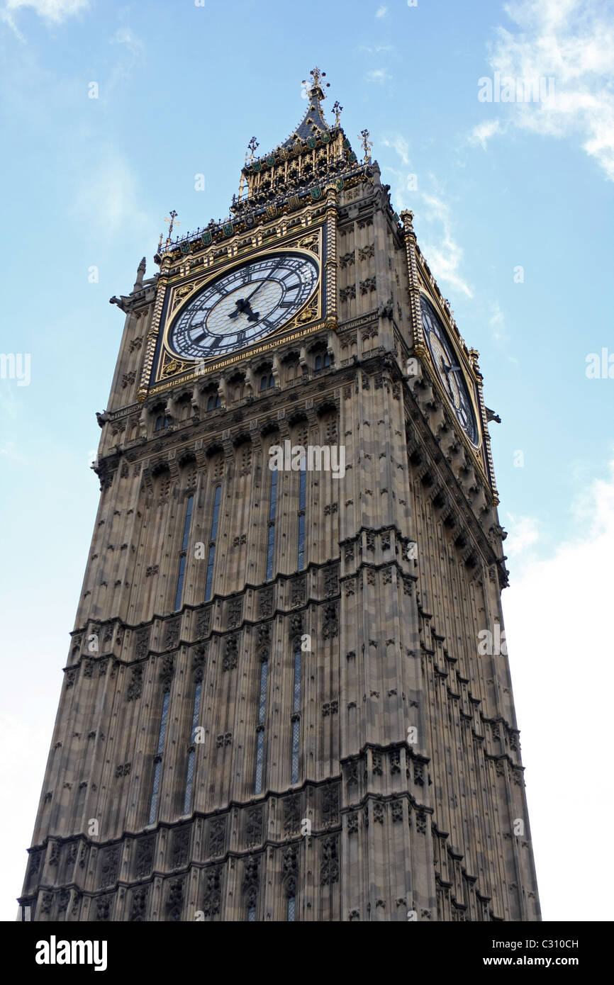 Una vista del Big Ben di Londra, Inghilterra Foto Stock
