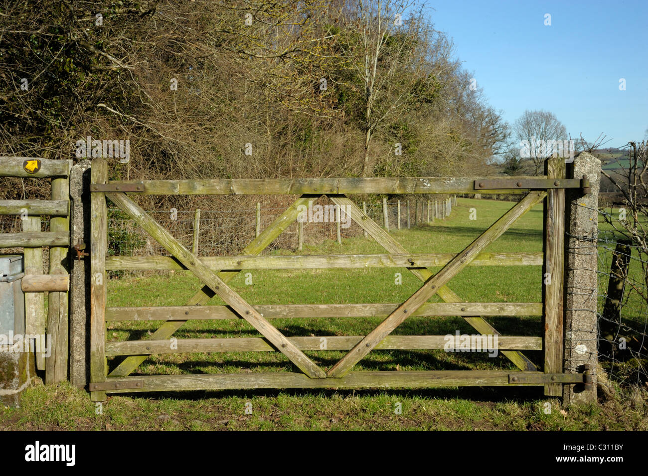 Vecchio cancello di GWR Foto Stock