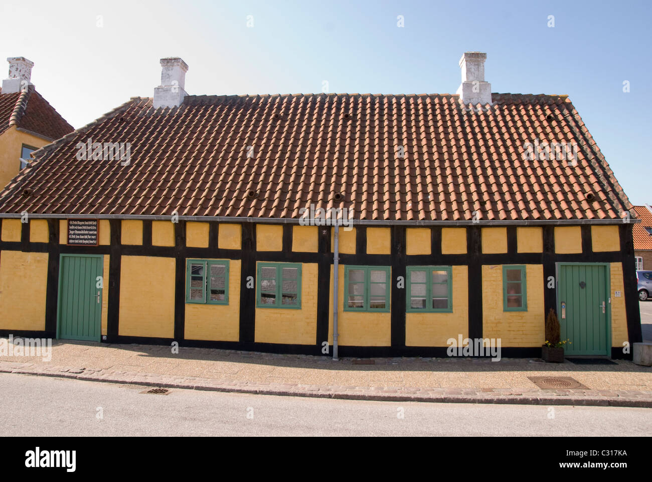 Parte del vecchio ospedale della città vecchia di Saeby nel nord della Danimarca. Foto Stock
