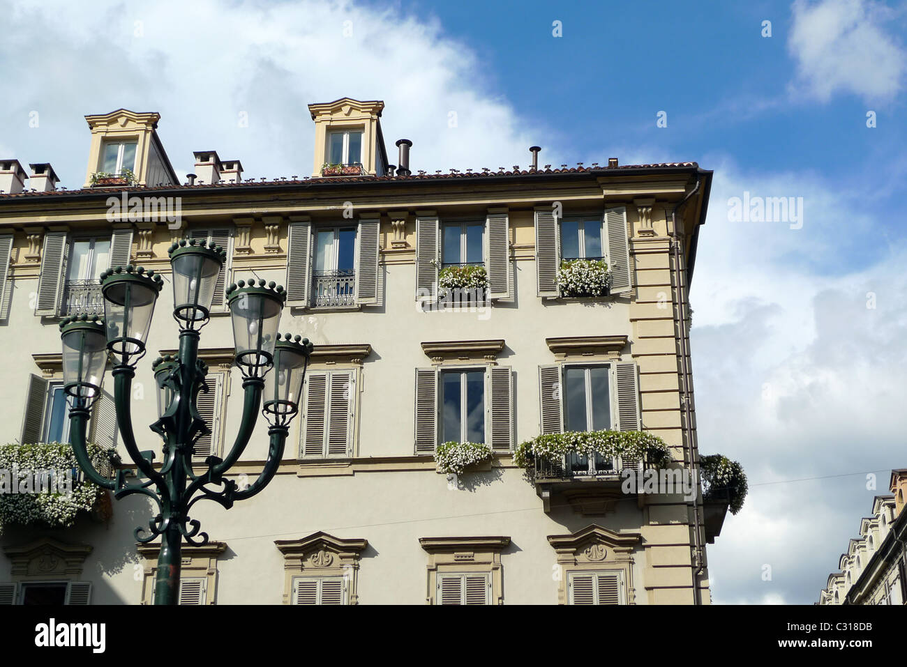 Vista del palazzo storico di Torino, Italia Foto Stock