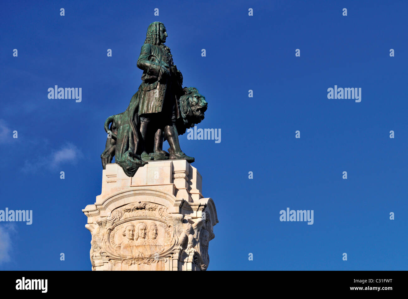 Il portogallo Lisbona: monumento del 'Marques de Pombal' all'Avenida da Liberdade Foto Stock