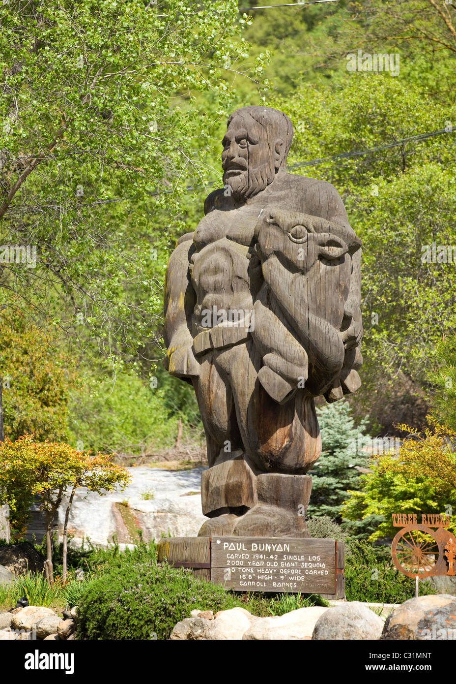 Paul Bunyan scultura in legno Foto Stock