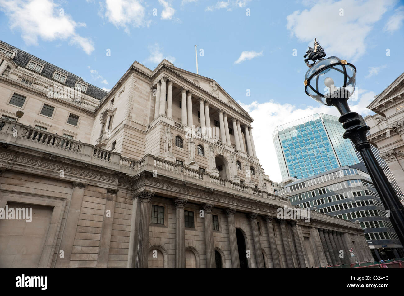 La Bank of England, Bank di Londra, 21 agosto 2009. Foto Stock