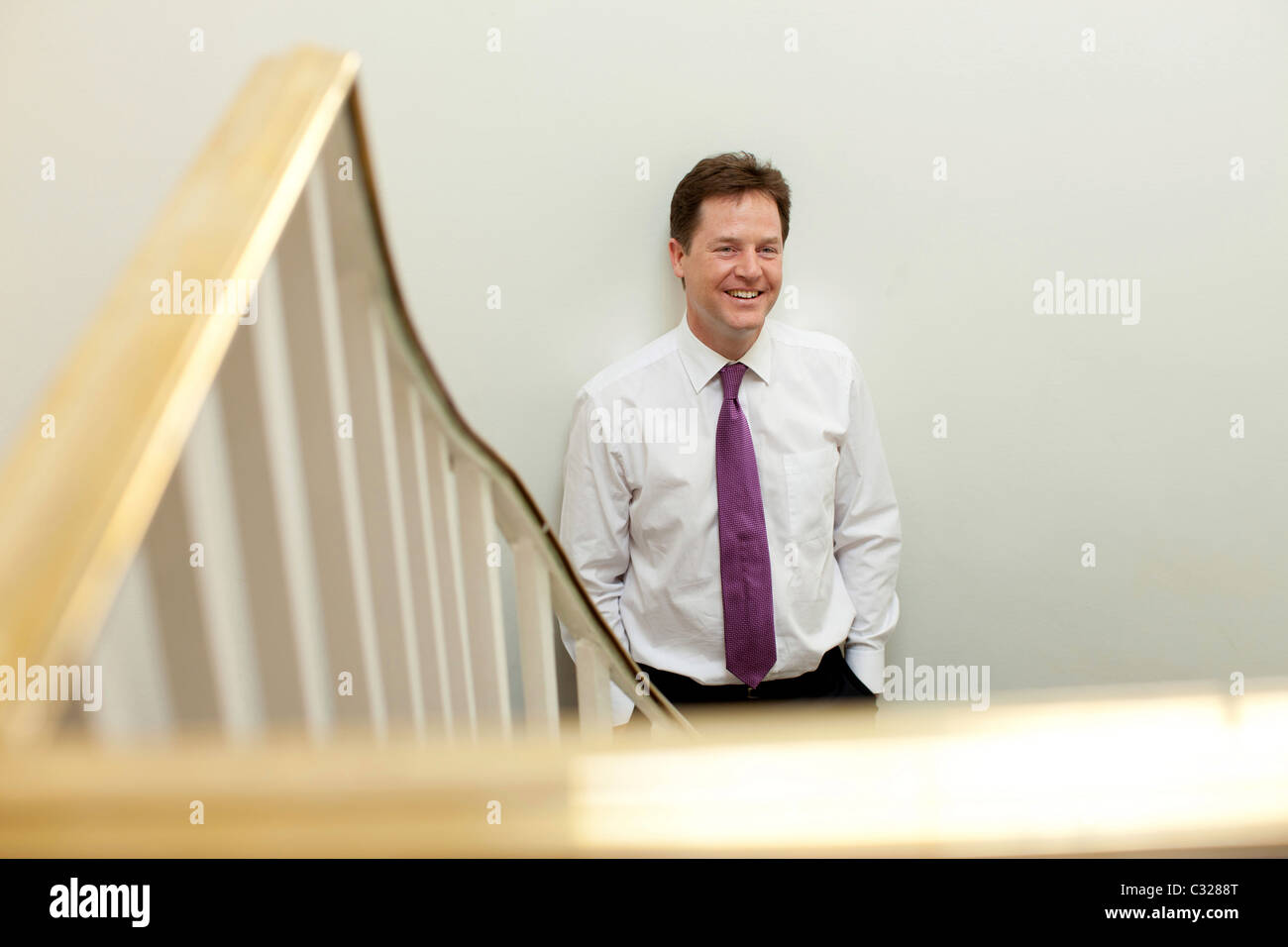 Nick Clegg British Vice Primo Ministro e il Leader del Partito europeo dei liberali democratici di partito politico. Foto Stock