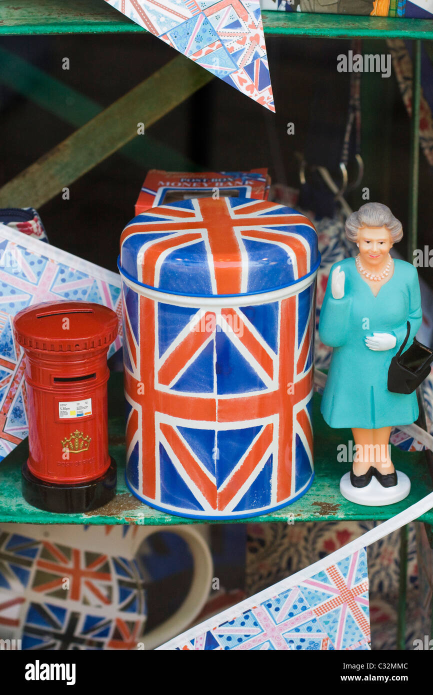 Negozio finestra Display advertising Memorabilia Royal Foto Stock