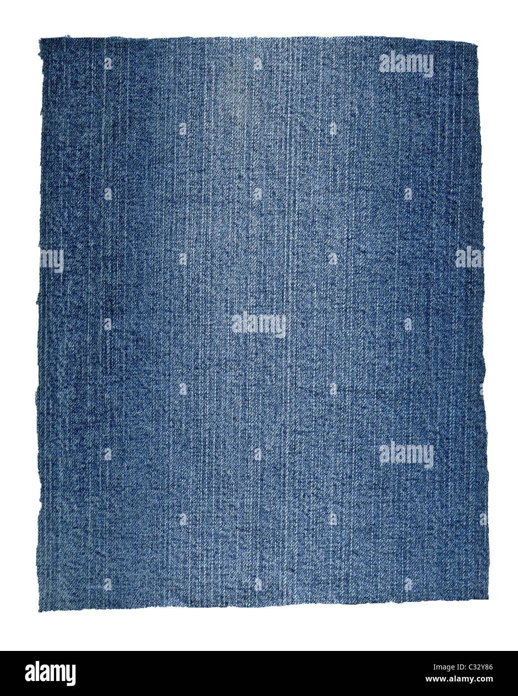 Testurizzato a strisce blu jeans denim tessuto di lino isolato Foto Stock