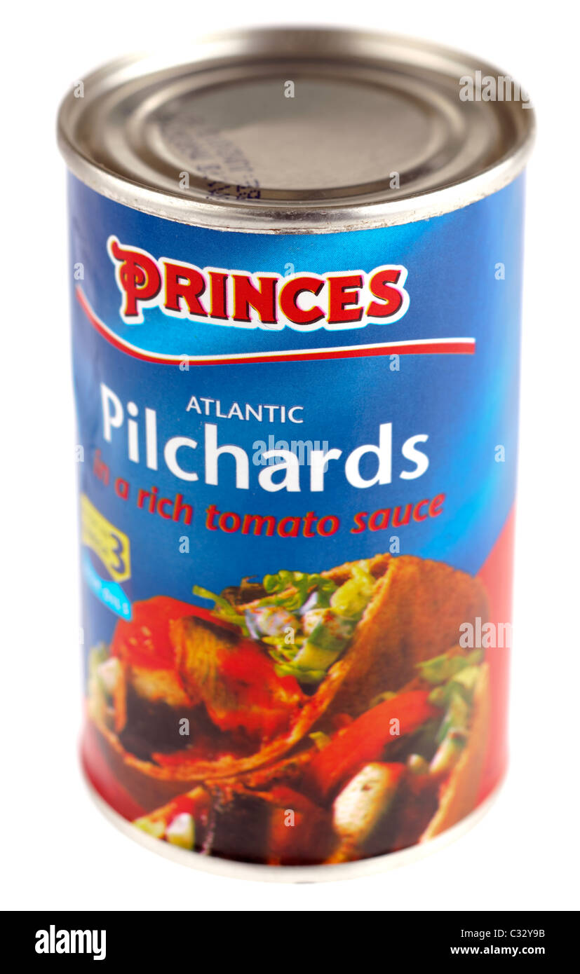 Piccolo stagno di Princes Atlantic Le Sarde in salsa di pomodoro Foto Stock