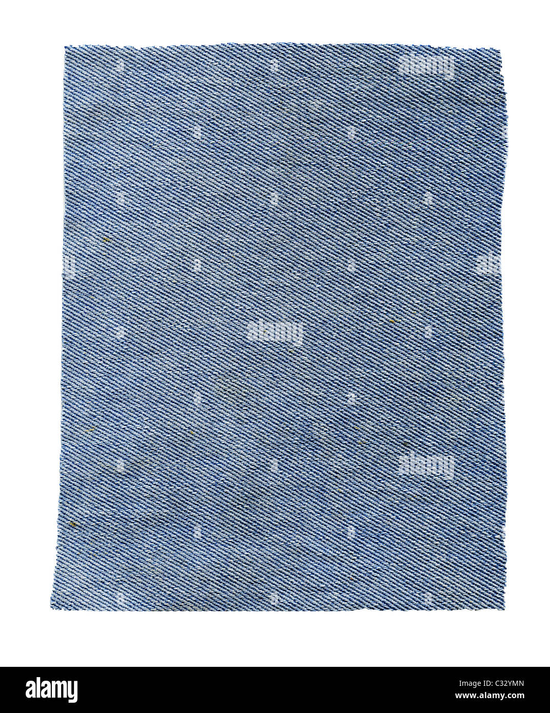 Testurizzato a strisce blu jeans denim tessuto di lino isolato Foto Stock