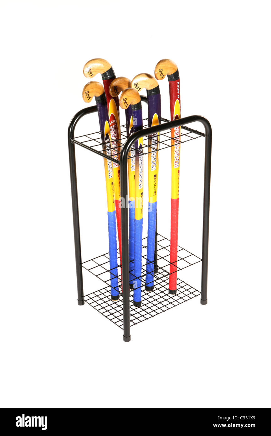Hockey stick storage Foto Stock