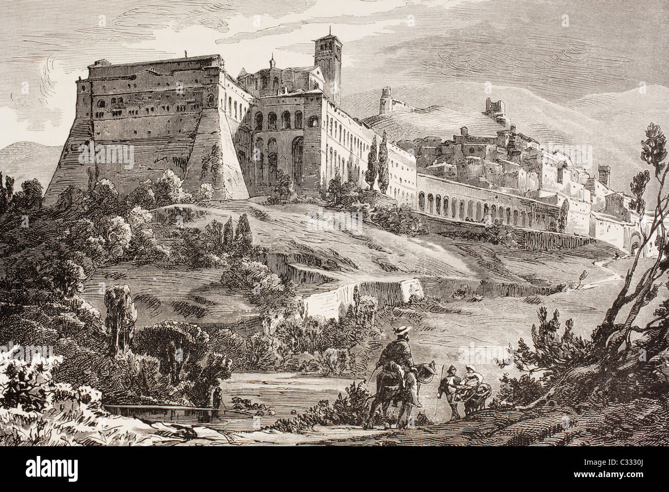 Ad Assisi, in Italia alla fine del XIX secolo. Foto Stock