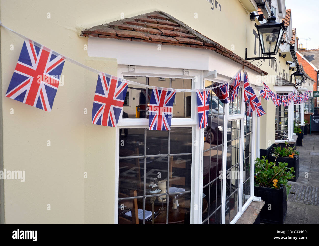 British flag pub sulla parte anteriore Foto Stock