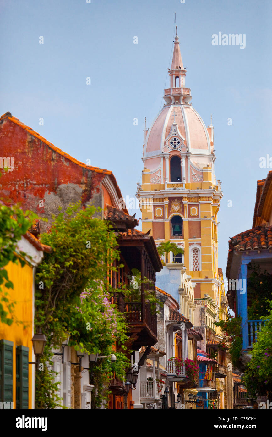 La cattedrale di Cartagena, old town Cartagena, Colombia Foto Stock