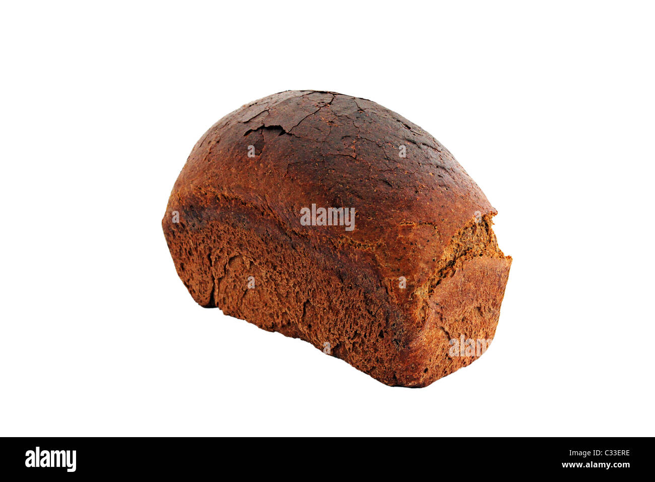 Pane marrone isolato su bianco Foto Stock
