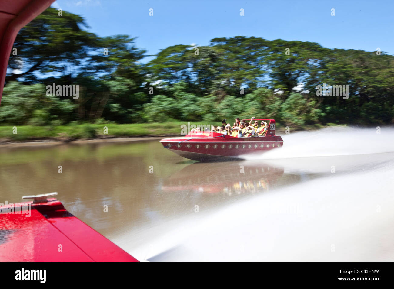 Sigatoka River Safari, jet boat tour, Viti Vevu, Isole Figi Foto Stock
