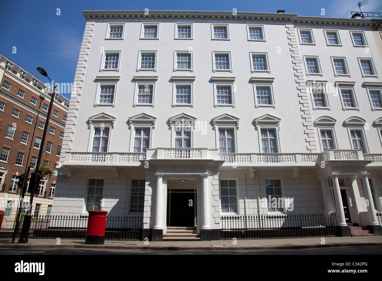 Bianco antico Georgian House nella zona sud-ovest di Londra Foto Stock
