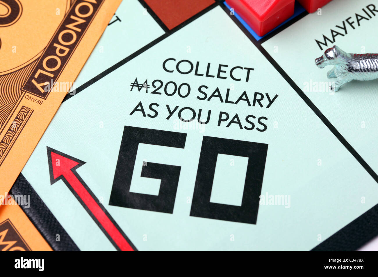 Raccogliere 200 libbre come pass vai. Il monopolio. Foto Stock