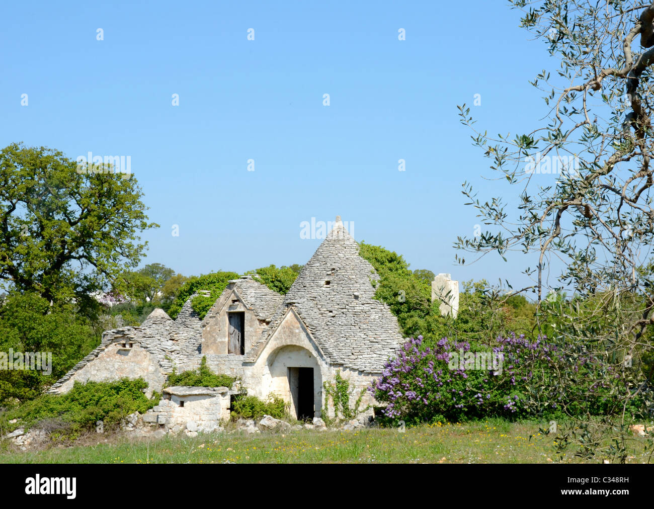 Trullo in campagna, in bisogno di un rinnovo Foto Stock