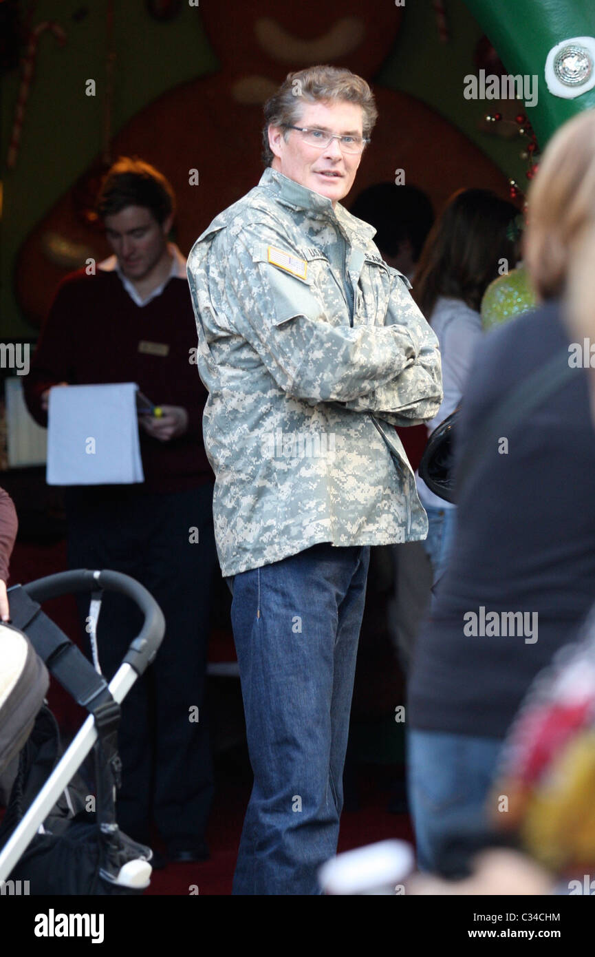 David Hasselhoff visitare Santa Grotta al Grove di Los Angeles, California - 11.12.08 Foto Stock