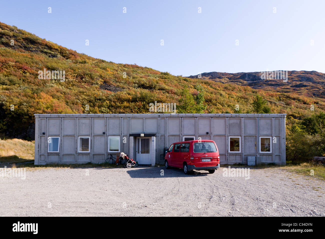 Contenitore in casa Narsarsuaq, Groenlandia meridionale Foto Stock